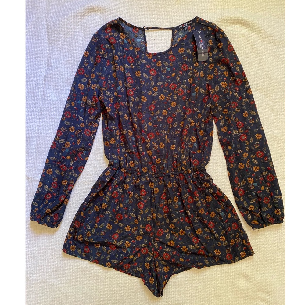 Floral long sleeve romper